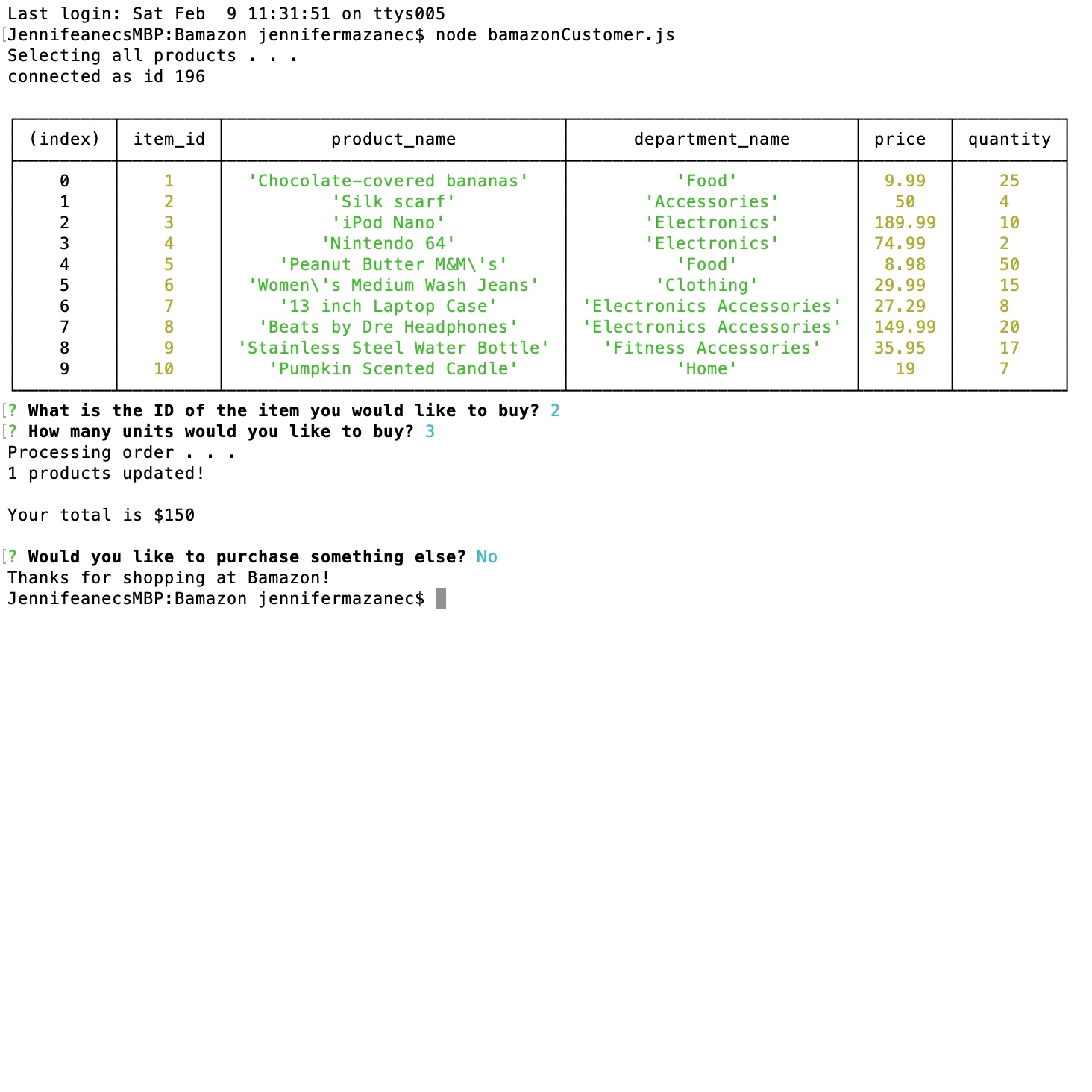 Bamazon image