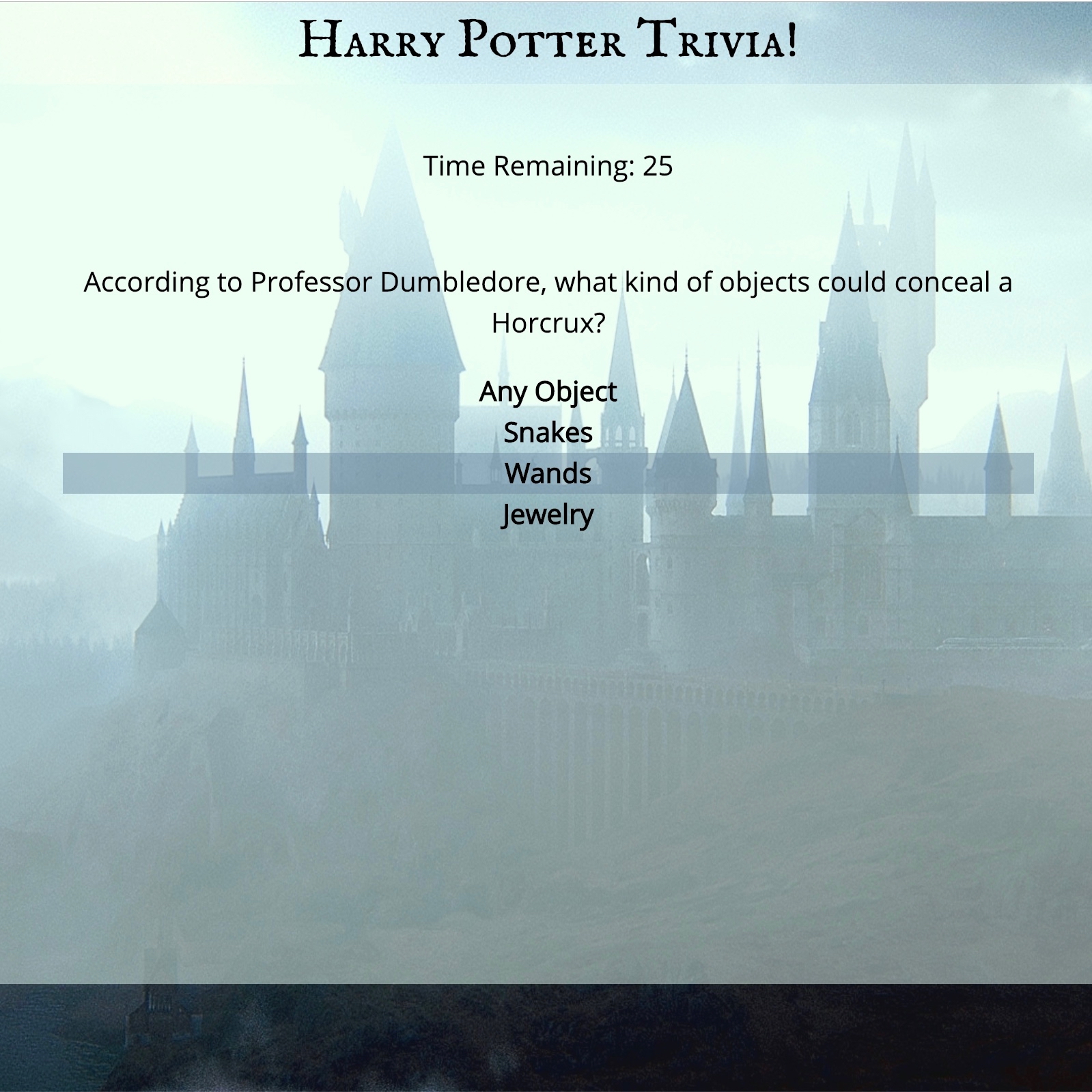 Harry Potter Trivia Game image